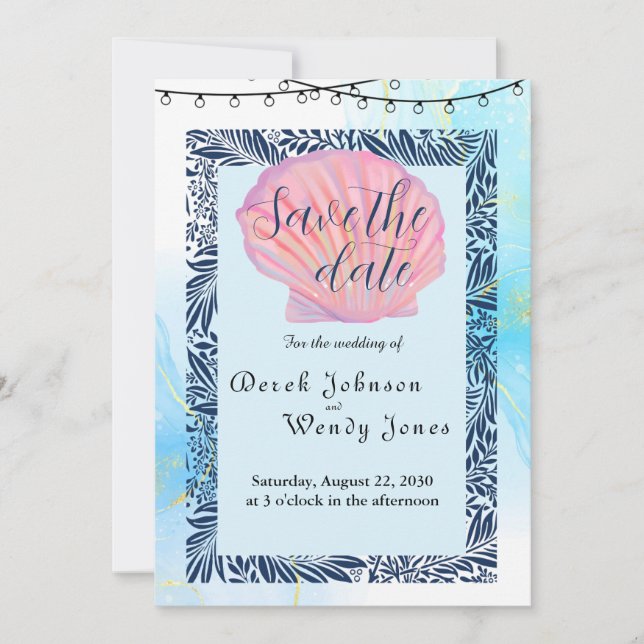 Beach-Themed Wedding Invitation (Front)