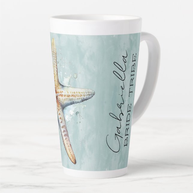 Beach Themed Wedding Party  Latte Mug (Right Angle)