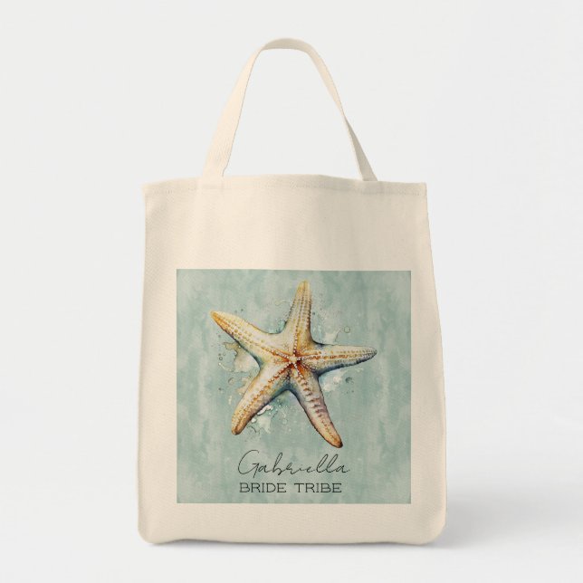 Beach Themed Wedding Party Tote Bag (Front)