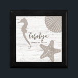 Beach Themed Wedding Wood Grain Keepsake Gift Box<br><div class="desc">For the beached themed bachelorette/bachelor party or wedding. Gift your tribes with a personalised bridal party gift box! This product can be customised to any title and name you choose. * Additional matching items found in collection.</div>