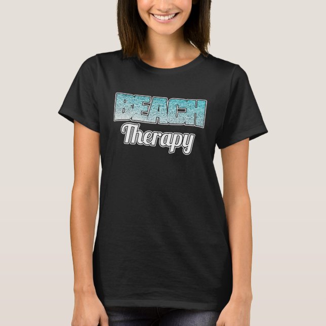Beach Therapy Stylish Blue Ocean Water Ripple Desi T-Shirt (Front)