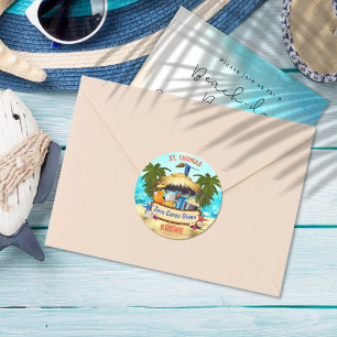 Beach Tiki Bar Classic Round Sticker