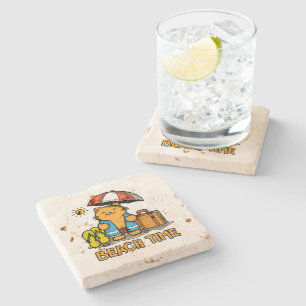 Beach Time 1 Stone Coaster