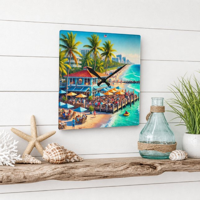 Beach Time Beach Cafe Wall Clock (Creator Uploaded)