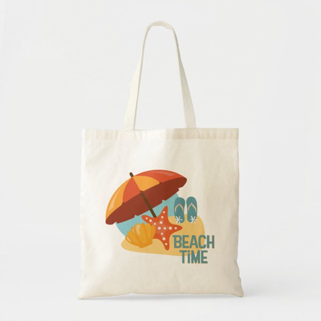 Beach Time Budget Tote Bag (Front)