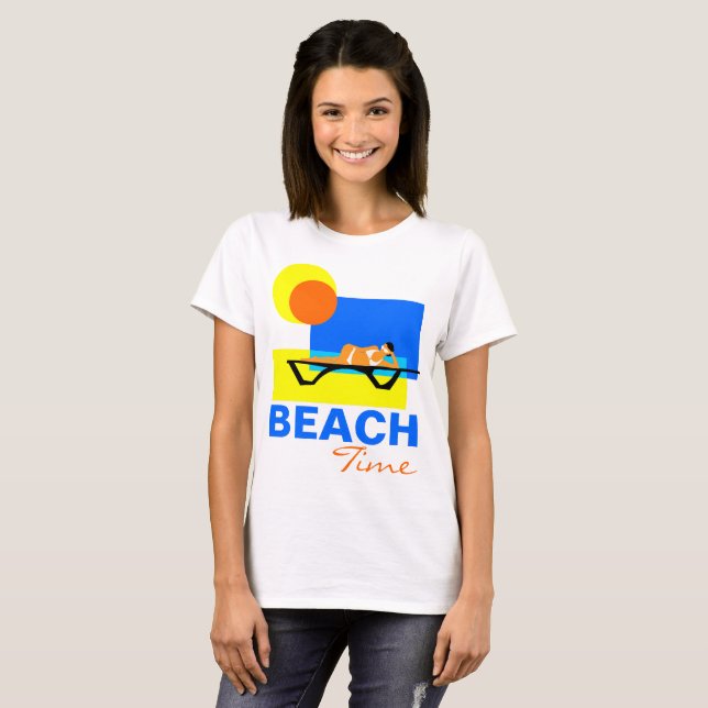 Beach Time funny customisable T-Shirt (Front Full)