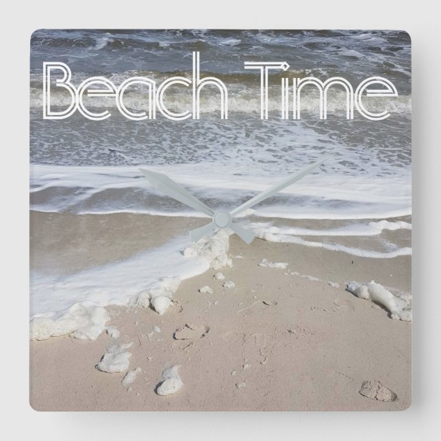 Beach Time or Your Text and Image Custom Clock (Front)