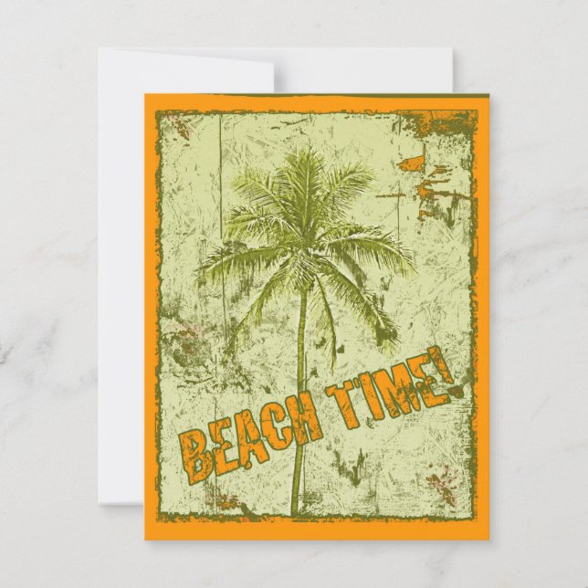 Beach Time! Palm Tree Party Invitations (Front)