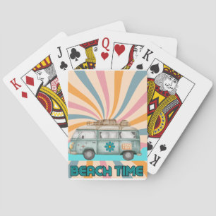 Beach Time Retro Van Vibes Playing Cards