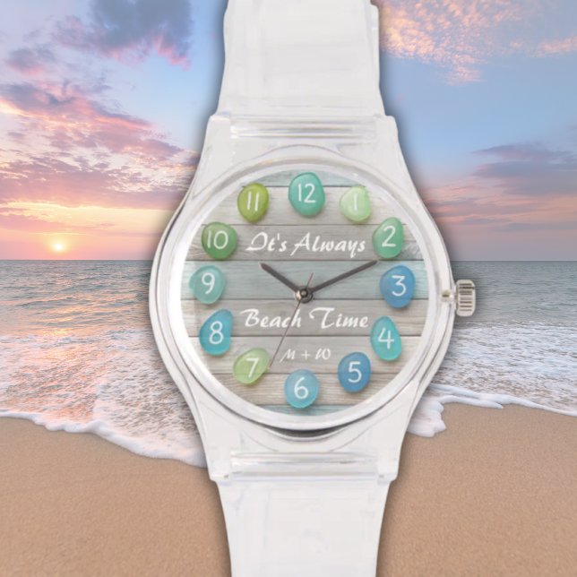 Beach Time Sea Glass and Driftwood Custom Watch (Creator Uploaded)