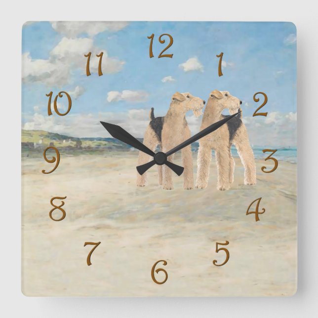 Beach Time Square Wall Clock (Front)
