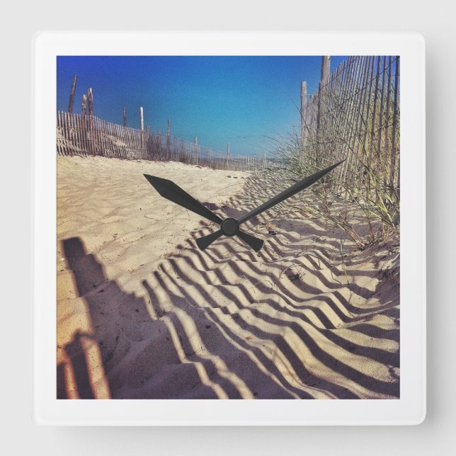 Beach Time Square Wall Clock (Front)