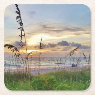 Beach Time Sunset Paper Coasters