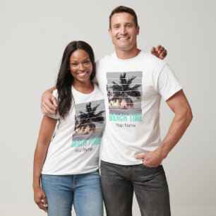 Beach Time Vintage Pier Palm Tree Sunset Souvenir T-Shirt