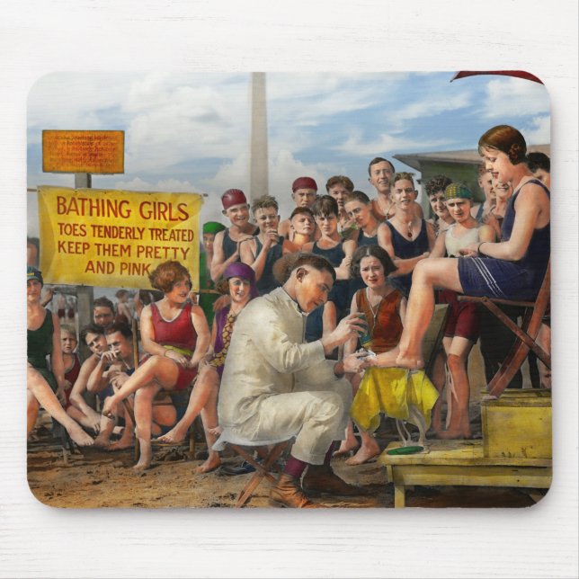 Beach - Toes Tenderly Treated 1922 Mouse Pad (Front)