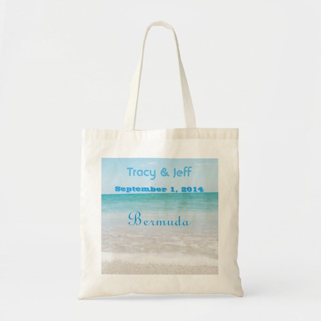 Beach Tote Bag | Destination Wedding (Front)