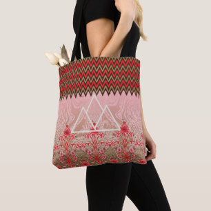 Beach Tote • Travel Laptop Bag • Pink & White Purs