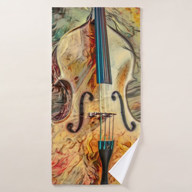 Beach towel abstract art Violon (Bath Towel)