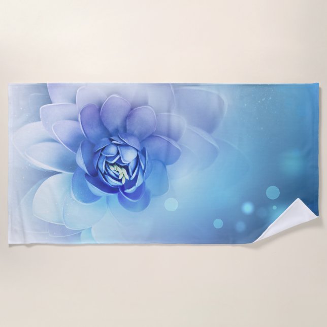 Beach towel - Blue flower (Front)