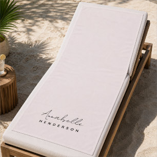 Beach Towel Blush Pink Custom Name Pool Towels