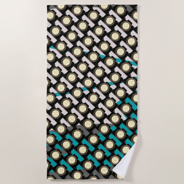 Beach Towel-Camera Pattern Towel (Front)