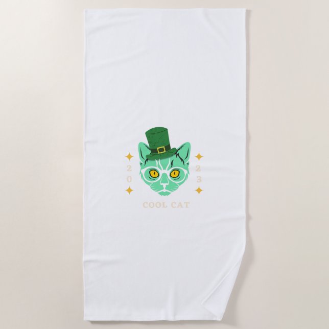 Beach Towel Cool Cat (Front)