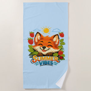 Beach towel featuring a cute little fox