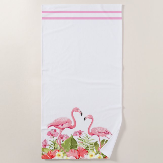 Beach Towel-Flamingo Towel (Front)