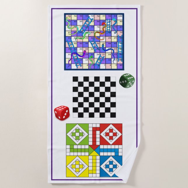 Beach Towel - Fun in The Sand - Boardgames (Front)