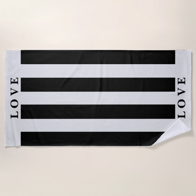 Beach towel - Gray&White (Front)