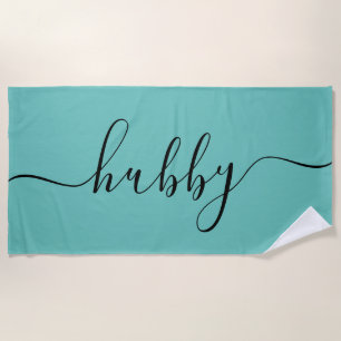 Beach Towel - Hubby Light Teal