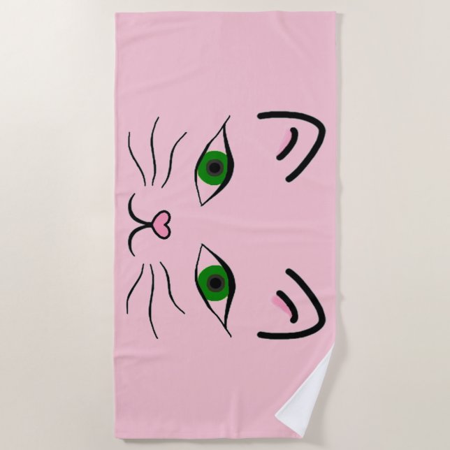 Beach Towel - Kitty Face (Front)