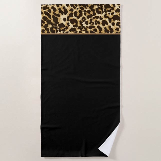 Beach Towel-Leopard Print Beach Towel (Front)