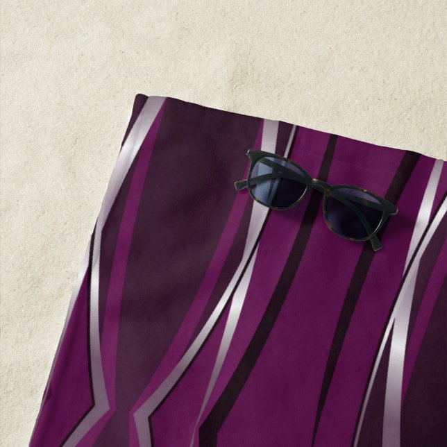 Beach Towel - Magenta Silver Retro (In Situ)