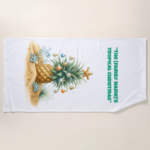 Beach Towel-Tropical Christmas Beach Towel