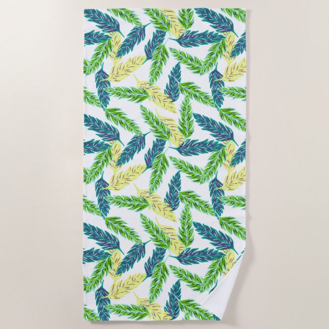 Beach Towel--Tropical Palms Print Beach Towel (Front)