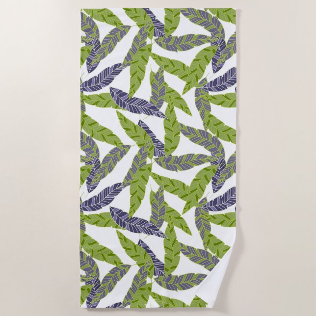 Beach Towel--Tropical Palms Print Beach Towel (Front)