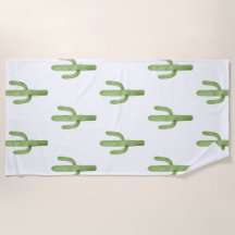 Beach towel watercolour cactus
