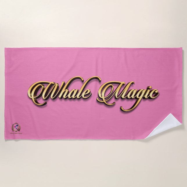 Beach Towel Whale Magic Pink (Front)