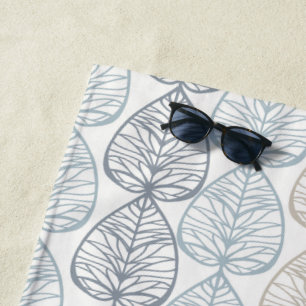 Beach Towel with abstract plant ornaments.