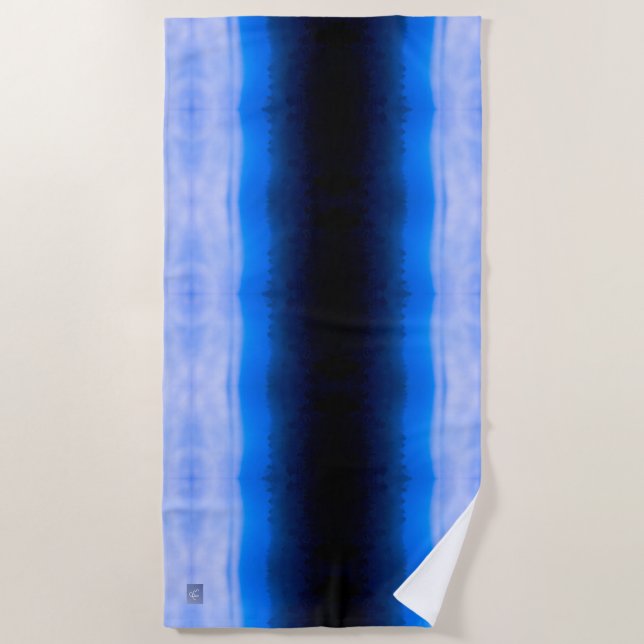 BEACH TOWEL with blue mountainscape (Front)