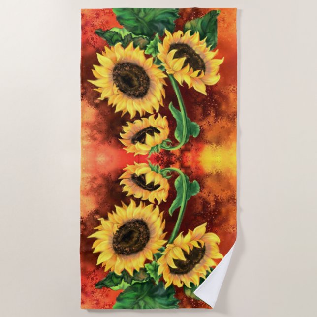 Beach Towel with Sunflowers (Front)