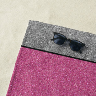 Beach Towels Beach Towels in Pink/Silver Glitter