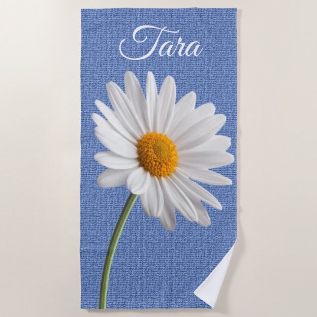 Beach towels White Daisy (Front)