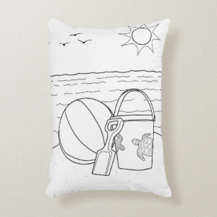 Beach Toys Adult Colouring Pillow