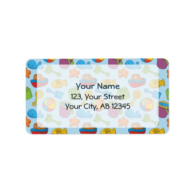 Beach Toys Icons Label (Front)