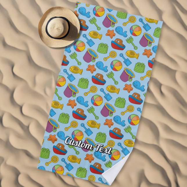 Beach Toys Icons Pattern Towel (Creator Uploaded)