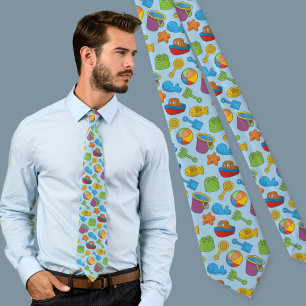 Beach Toys Icons Tie