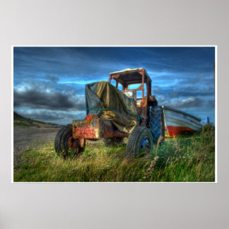 Beach Tractor Poster