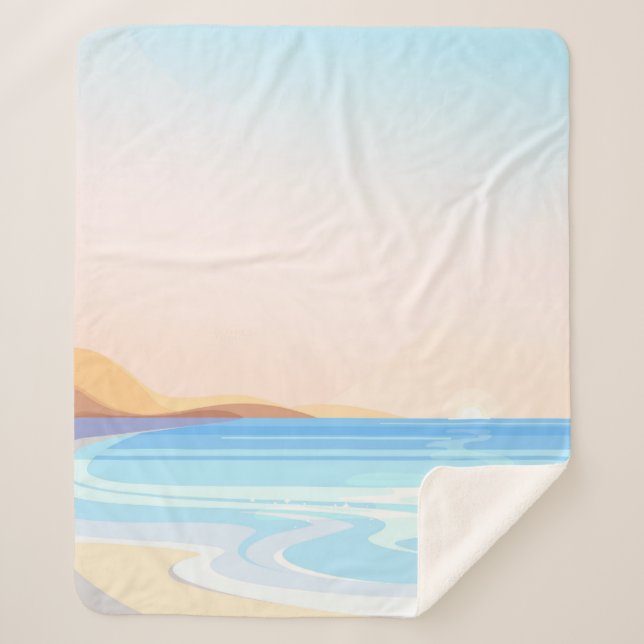 Beach travel sherpa blanket (Front)